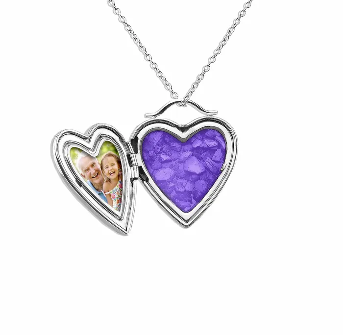 EverWith Rings EverWith Shining Star Heart Shaped Sterling Silver Memorial Ashes Locket
