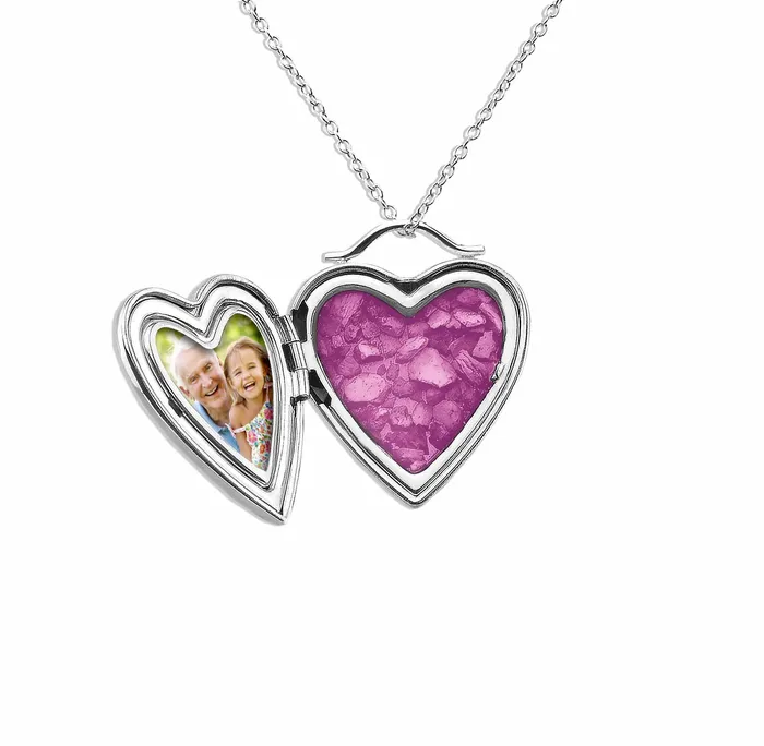 EverWith Rings EverWith Shining Star Heart Shaped Sterling Silver Memorial Ashes Locket