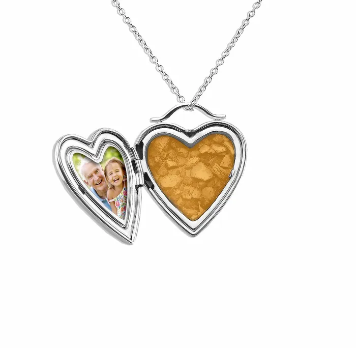 EverWith Rings EverWith Shining Star Heart Shaped Sterling Silver Memorial Ashes Locket