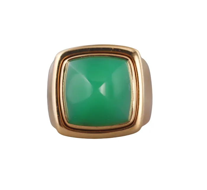 Fred Paris Rings Fred Pain de Sucre Yellow Gold Customizable Chrysoprase Large Ring