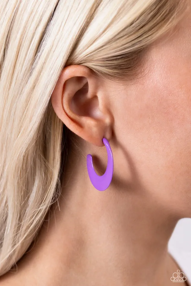 FunLoving Feature Purple Hoop Earrings Jewelry by Bretta Paparazzi Accessories Earrings FunLoving Feature Purple Hoop Earrings Jewelry by Bretta Paparazzi Accessories Earrings