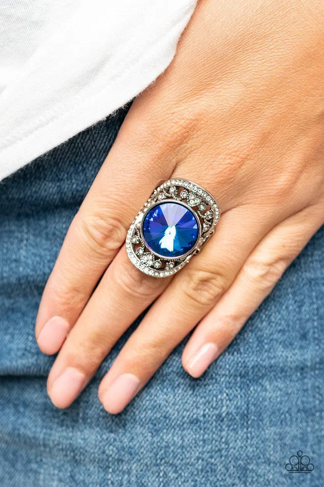 Galactic Garden Blue Ring Jewelry by Bretta Paparazzi Accessories Rings