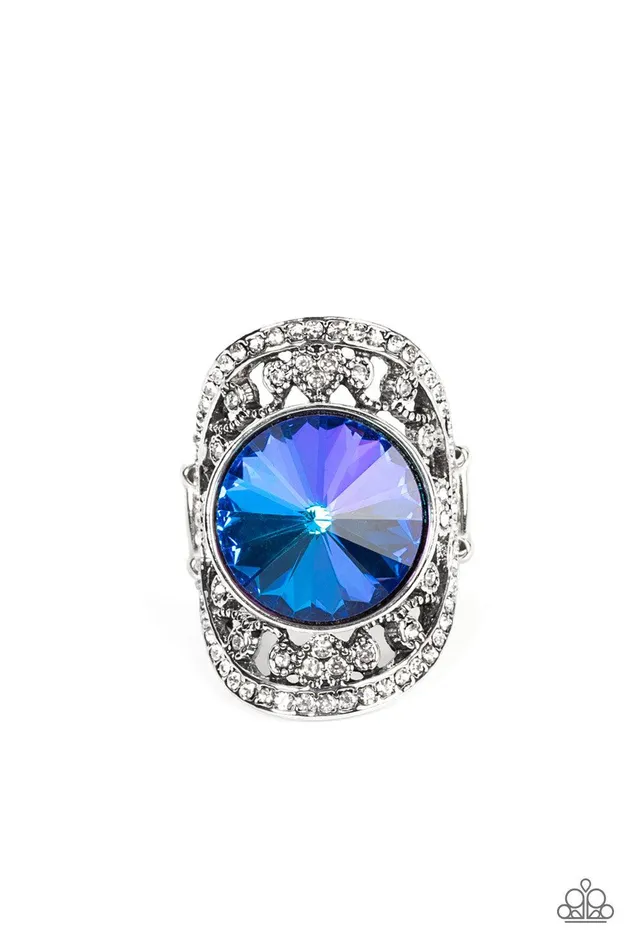 Galactic Garden Blue Ring Jewelry by Bretta Paparazzi Accessories Rings