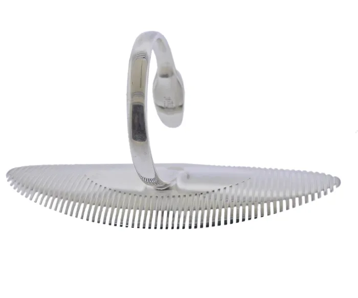 Georg Jensen Bracelets Georg Jensen Zaha Hadid Lamellae Silver Long Cuff Bracelet 623 C