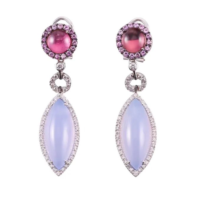 Gianni Lazzaro Earrings Gianni Lazzaro Diamond Chalcedony Tourmaline Pink Sapphire Earrings Gianni Lazzaro Earrings Gianni Lazzaro Diamond Chalcedony Tourmaline Pink Sapphire Earrings
