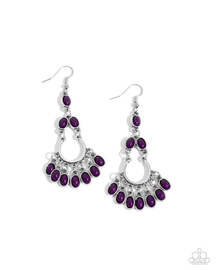 Girly Girl Getup Purple Earrings Jewelry by Bretta Paparazzi Accessories Earrings