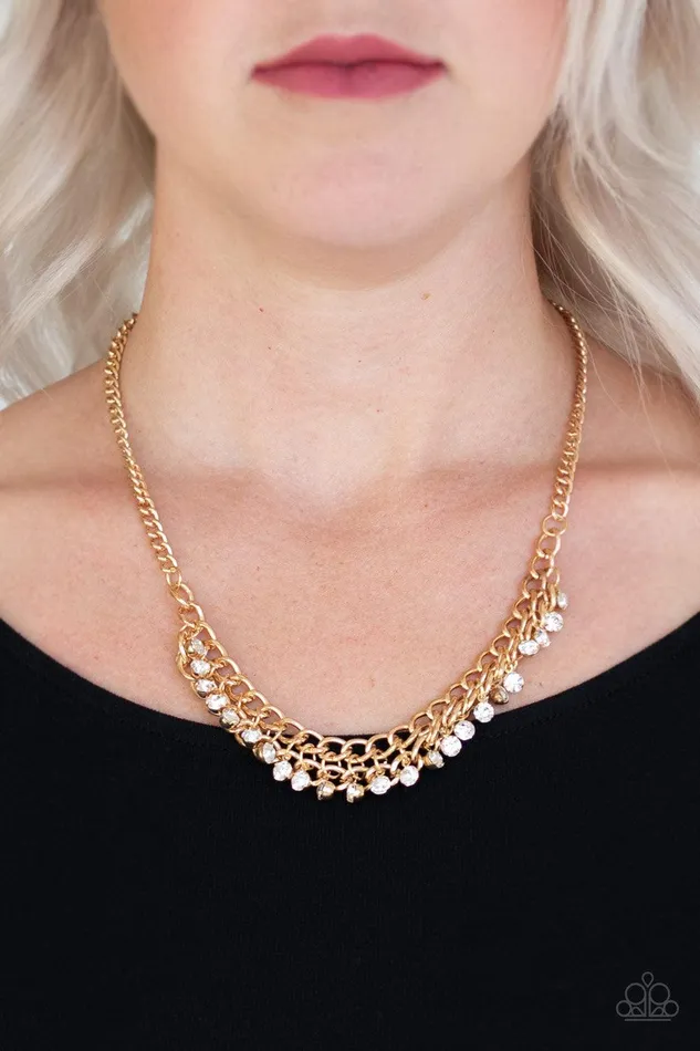 Glow and Grind Gold Necklace Jewelry by Bretta Paparazzi Accessories Necklaces