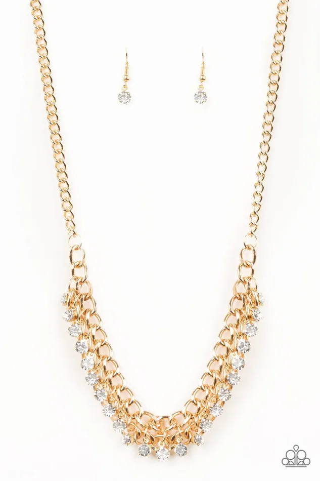 Glow and Grind Gold Necklace Jewelry by Bretta Paparazzi Accessories Necklaces
