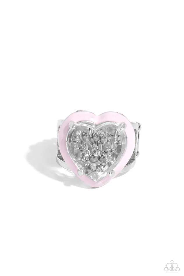Hallmark Heart Pink Ring Jewelry by Bretta Paparazzi Accessories Rings