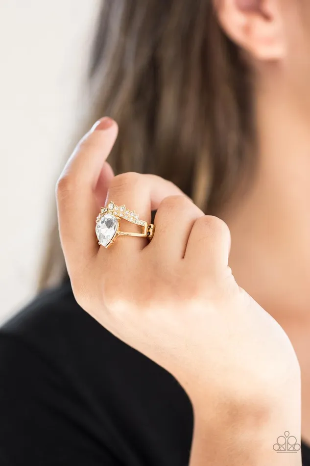 If The Crown Fits Gold Ring Jewelry by Bretta Paparazzi Accessories Rings