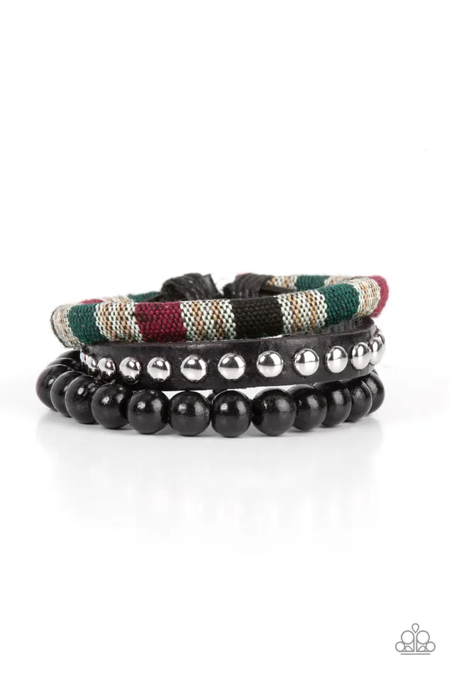 Loom Zoom Black Urban Bracelet Jewelry by Bretta Paparazzi Accessories Bracelets
