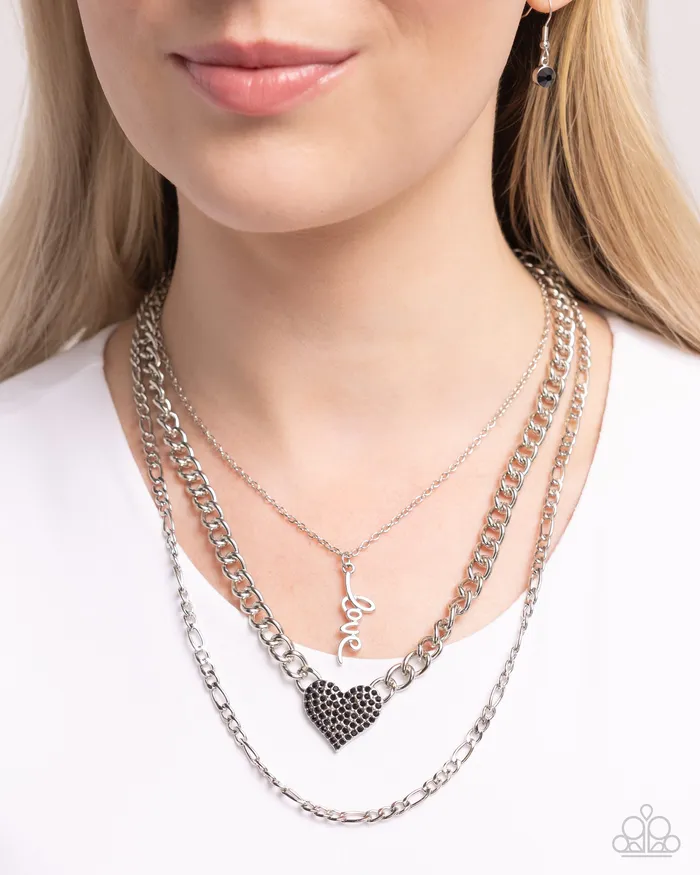 Luxurious Love Black Necklace Jewelry by Bretta Paparazzi Accessories Necklaces