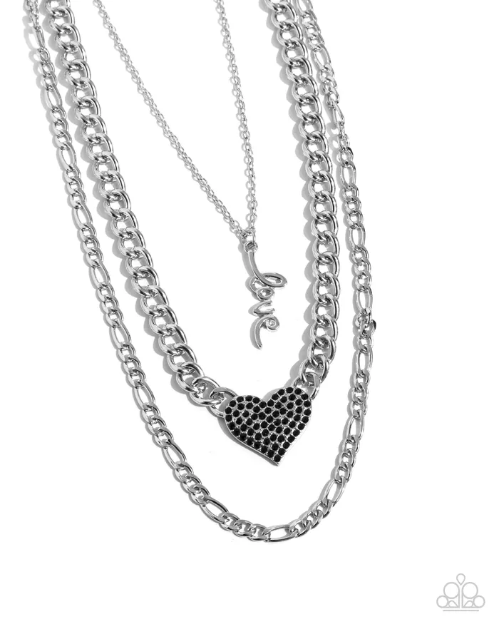Luxurious Love Black Necklace Jewelry by Bretta Paparazzi Accessories Necklaces