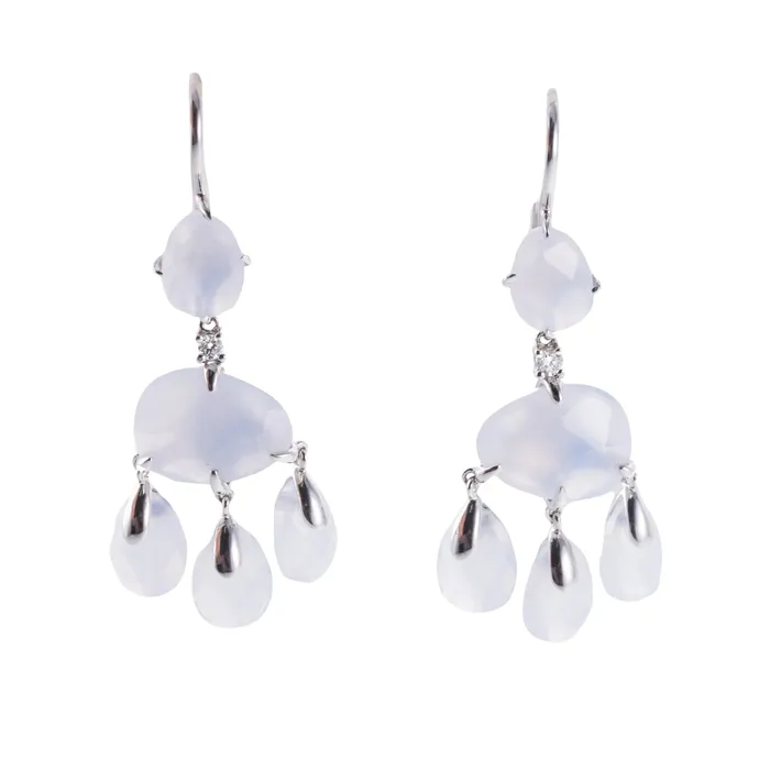 Mimi Milano Mila Chalcedony Diamond Gold Earrings Mimi Milano Earrings