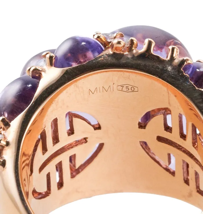 Mimi Milano Mimi Milano Amethyst Sapphire Gold Dome Ring Rings