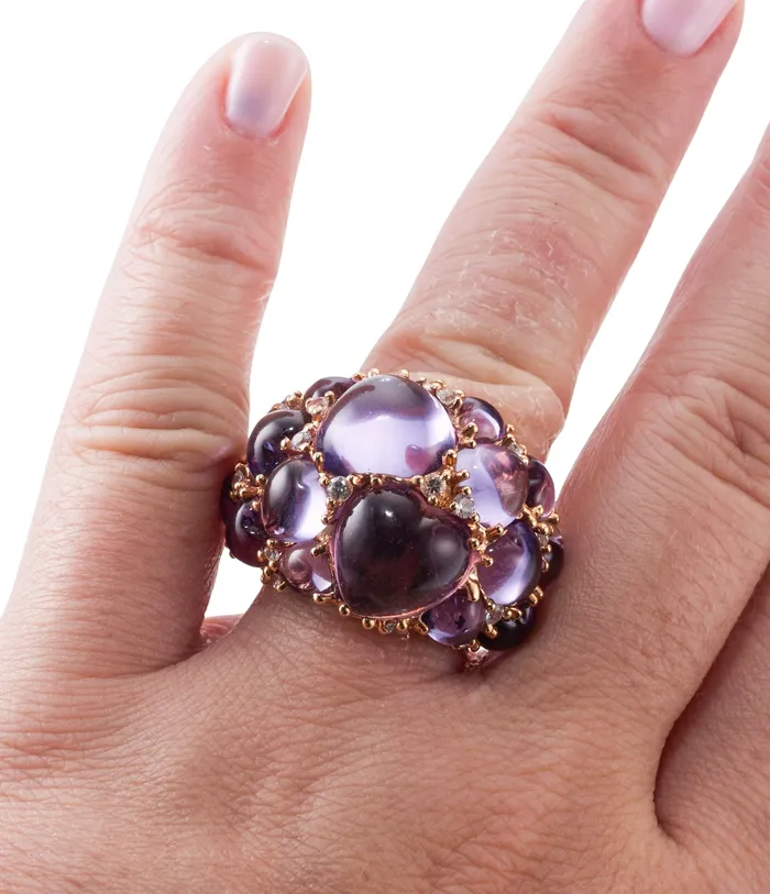 Mimi Milano Mimi Milano Amethyst Sapphire Gold Dome Ring Rings