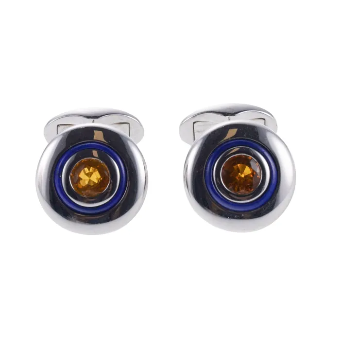 Mouawad Mouawad Yellow Sapphire Lapis Gold Cufflinks PreStyled Sets