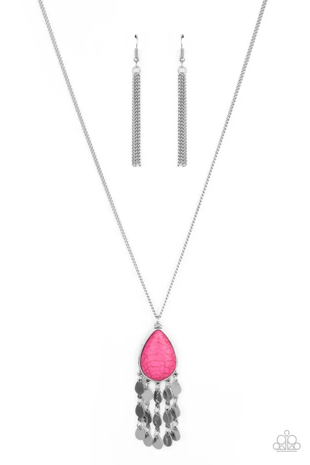 Musically Mojave Pink Necklace Jewelry by Bretta Paparazzi Accessories Necklaces