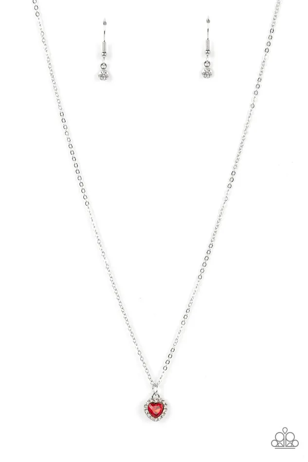 Necklaces A Little Lovestruck Red Necklace Jewelry by Bretta Paparazzi Accessories