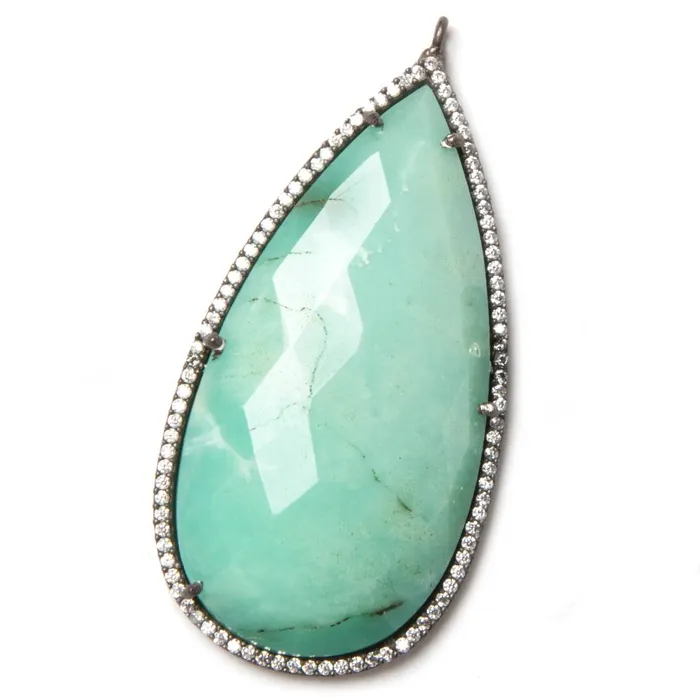 Necklaces Beadsofcambaycom 475x26mm Black Gold Bezeled White CZ Chrysoprase Pear Pendant 1 pc Necklaces Beadsofcambaycom 475x26mm Black Gold Bezeled White CZ Chrysoprase Pear Pendant 1 pc