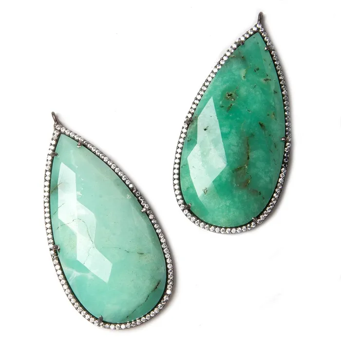 Necklaces Beadsofcambaycom 475x26mm Black Gold Bezeled White CZ Chrysoprase Pear Pendant 1 pc Necklaces Beadsofcambaycom 475x26mm Black Gold Bezeled White CZ Chrysoprase Pear Pendant 1 pc