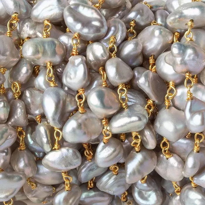 Necklaces Beadsofcambaycom 8x610x8mm Silver Keshi Freshwater Pearl Vermeil Chain by the foot Necklaces Beadsofcambaycom 8x610x8mm Silver Keshi Freshwater Pearl Vermeil Chain by the foot