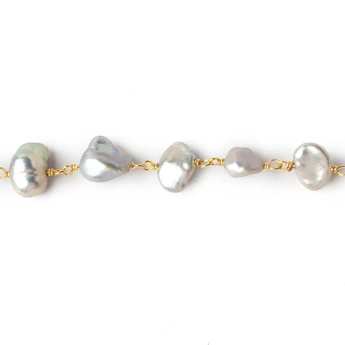 Necklaces Beadsofcambaycom 8x610x8mm Silver Keshi Freshwater Pearl Vermeil Chain by the foot Necklaces Beadsofcambaycom 8x610x8mm Silver Keshi Freshwater Pearl Vermeil Chain by the foot