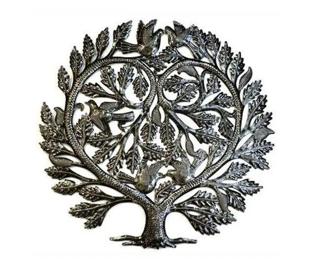 Necklaces Global Crafts 24 Metal Tree of Life with Heart Handcrafted from recycled steel Drums in Haiti Fair trade Necklaces Global Crafts 24 Metal Tree of Life with Heart Handcrafted from recycled steel Drums in Haiti Fair trade