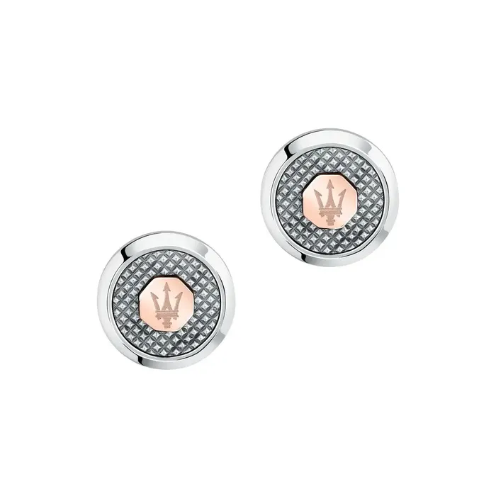 Necklaces Mens cufflinks Maserati Jewels made of steel with a rose gold accent Maserati