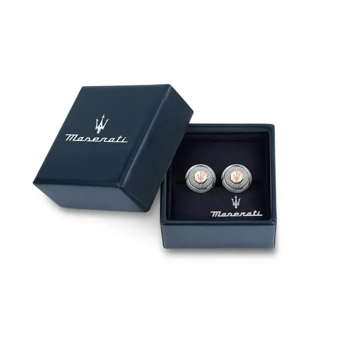 Necklaces Mens cufflinks Maserati Jewels made of steel with a rose gold accent Maserati