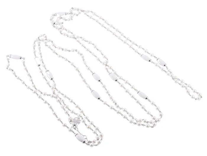 Necklaces Mimi Milano Nagai 80 Pearl White Agate Gold Necklace Mimi Milano