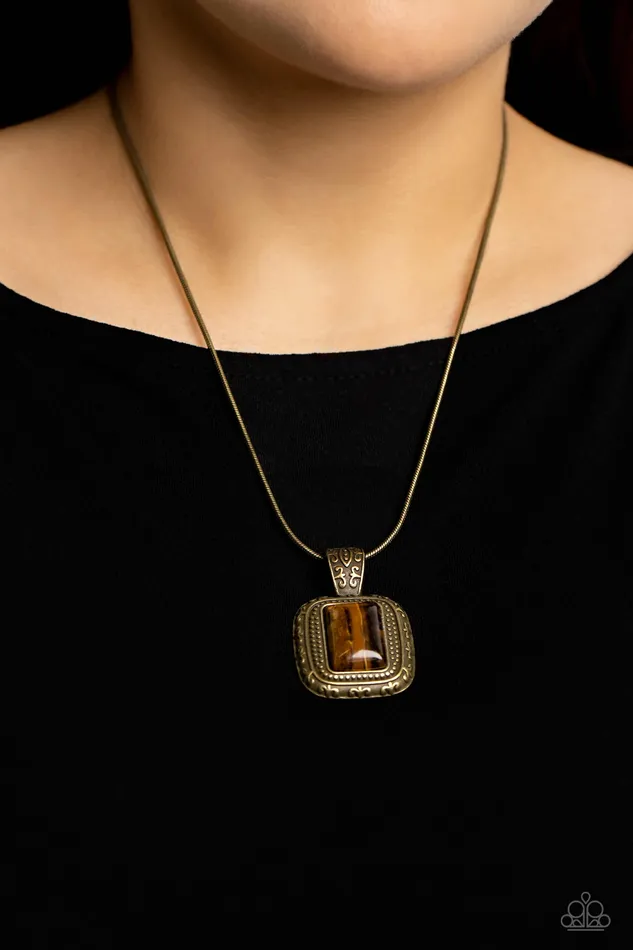 Necklaces Paparazzi Accessories Right Hand TALISMAN Brass Necklace Jewelry by Bretta Necklaces Paparazzi Accessories Right Hand TALISMAN Brass Necklace Jewelry by Bretta