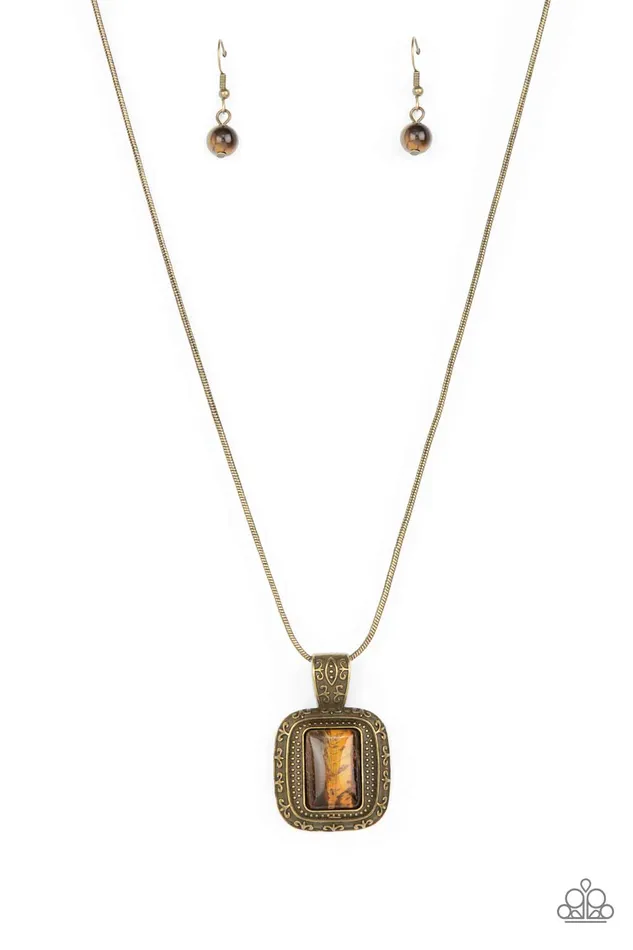 Necklaces Paparazzi Accessories Right Hand TALISMAN Brass Necklace Jewelry by Bretta