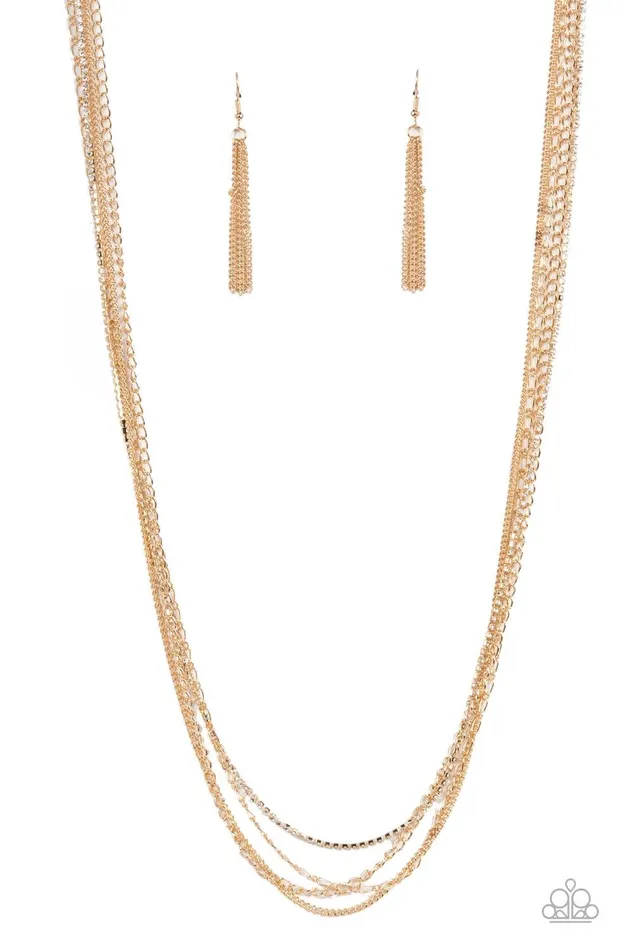 Necklaces Paparazzi Accessories Undauntingly Urban Gold Necklace Jewelry by Bretta