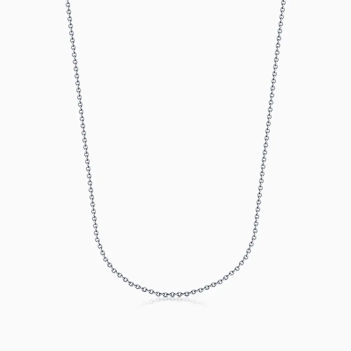 Necklaces Sandy Steven Engravers 125mm 14k White Gold Cable Link Chain Necklace Necklaces Sandy Steven Engravers 125mm 14k White Gold Cable Link Chain Necklace