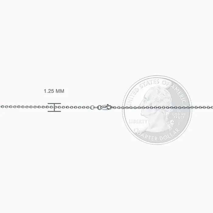 Necklaces Sandy Steven Engravers 125mm 14k White Gold Cable Link Chain Necklace Necklaces Sandy Steven Engravers 125mm 14k White Gold Cable Link Chain Necklace