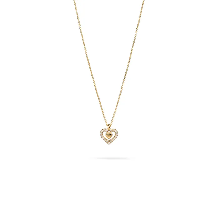 Necklaces Senso Gold Necklace Senso Gold Heart with Crystals