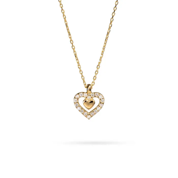 Necklaces Senso Gold Necklace Senso Gold Heart with Crystals