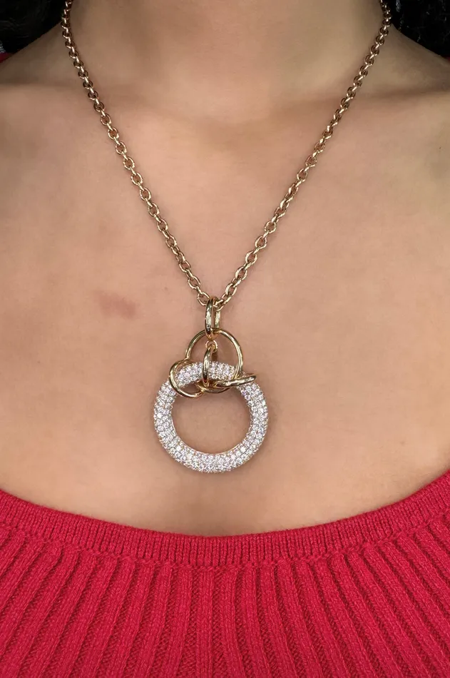 Necklaces YaninaCo Jewelry Rose Gold Open Disc Necklace