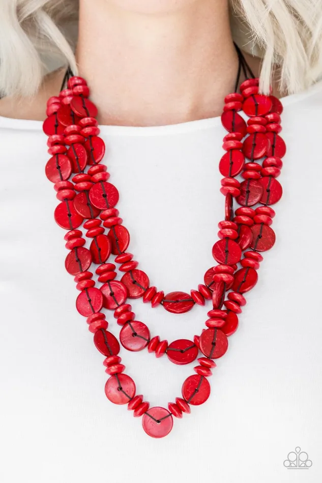 Paparazzi Accessories Barbados Bopper Red Necklace Jewelry By Bretta Necklaces
