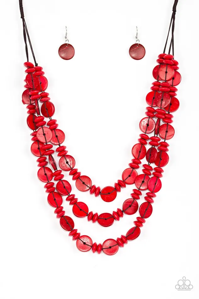 Paparazzi Accessories Barbados Bopper Red Necklace Jewelry By Bretta Necklaces
