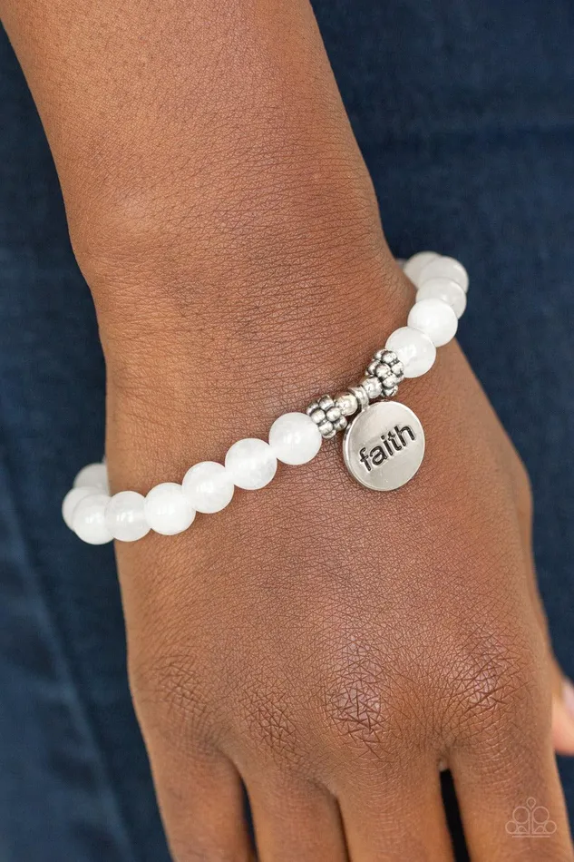Paparazzi Accessories Bracelets FAITH It Till You Make It White Bracelet Jewelry by Bretta Paparazzi Accessories Bracelets FAITH It Till You Make It White Bracelet Jewelry by Bretta