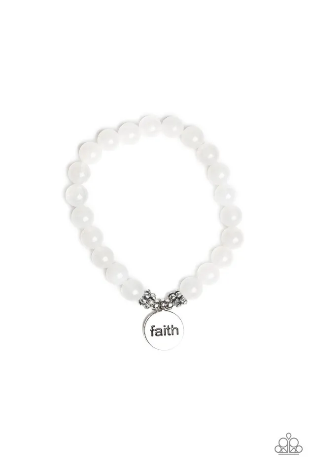 Paparazzi Accessories Bracelets FAITH It Till You Make It White Bracelet Jewelry by Bretta