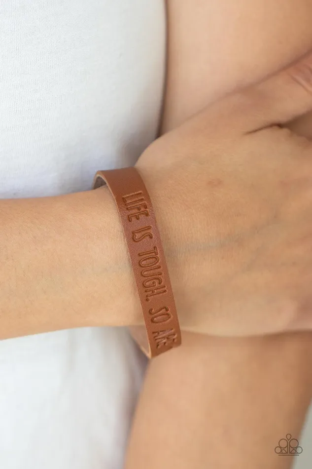Paparazzi Accessories Bracelets Life is Tough Brown Bracelet Jewelry by Bretta
