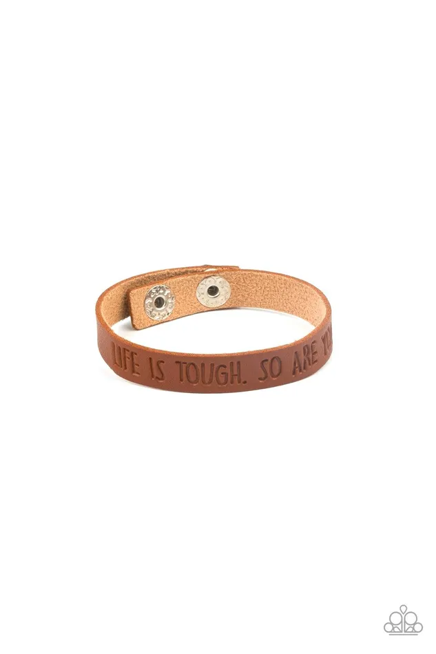 Paparazzi Accessories Bracelets Life is Tough Brown Bracelet Jewelry by Bretta