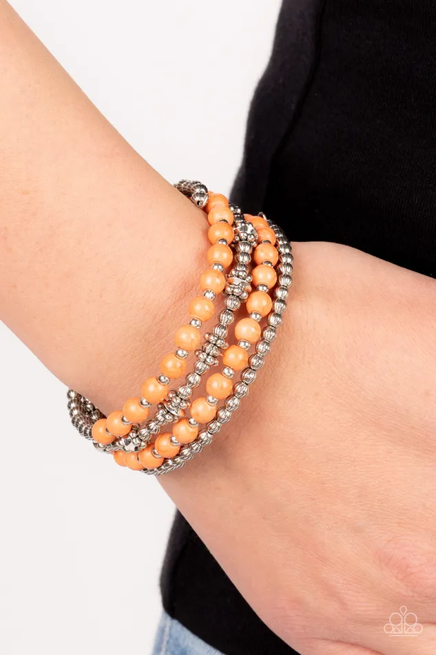 Paparazzi Accessories Bracelets Road Trip Remix Orange Coil Bracelet Jewelry by Bretta Paparazzi Accessories Bracelets Road Trip Remix Orange Coil Bracelet Jewelry by Bretta