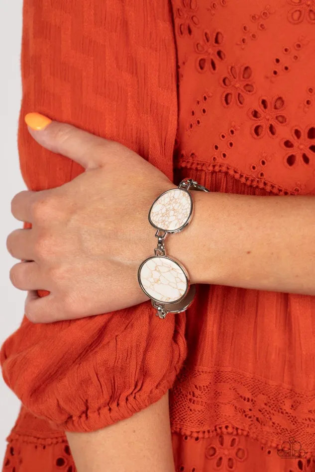 Paparazzi Accessories Bracelets Santa Fe Flats White Necklace and Bracelet Set Jewelry by Bretta