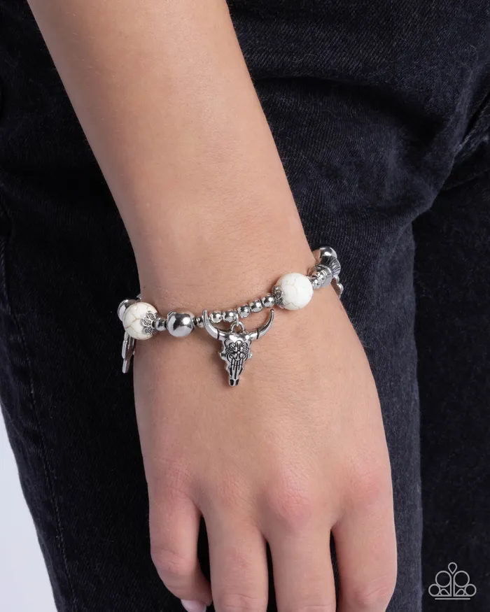 Paparazzi Accessories Bracelets Western Welcome White Bracelet Jewelry by Bretta Paparazzi Accessories Bracelets Western Welcome White Bracelet Jewelry by Bretta