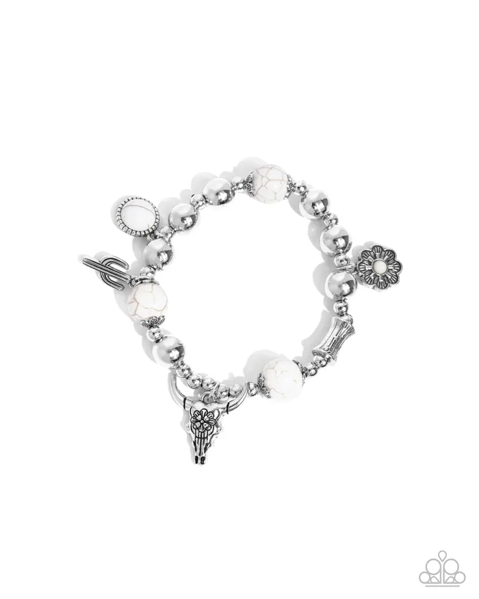 Paparazzi Accessories Bracelets Western Welcome White Bracelet Jewelry by Bretta
