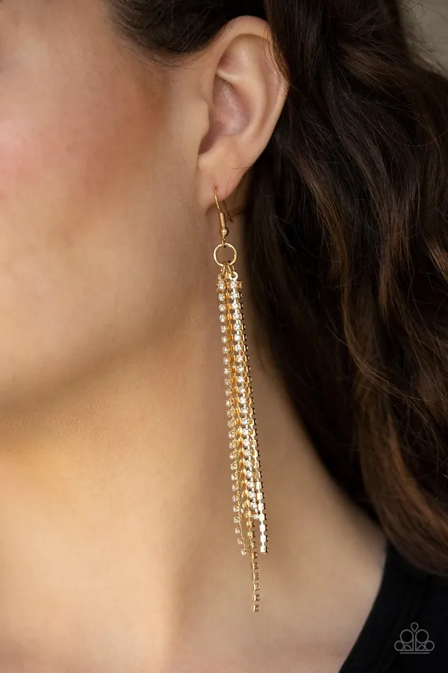Paparazzi Accessories Center Stage Status Gold Earrings Jewelry By Bretta Earrings